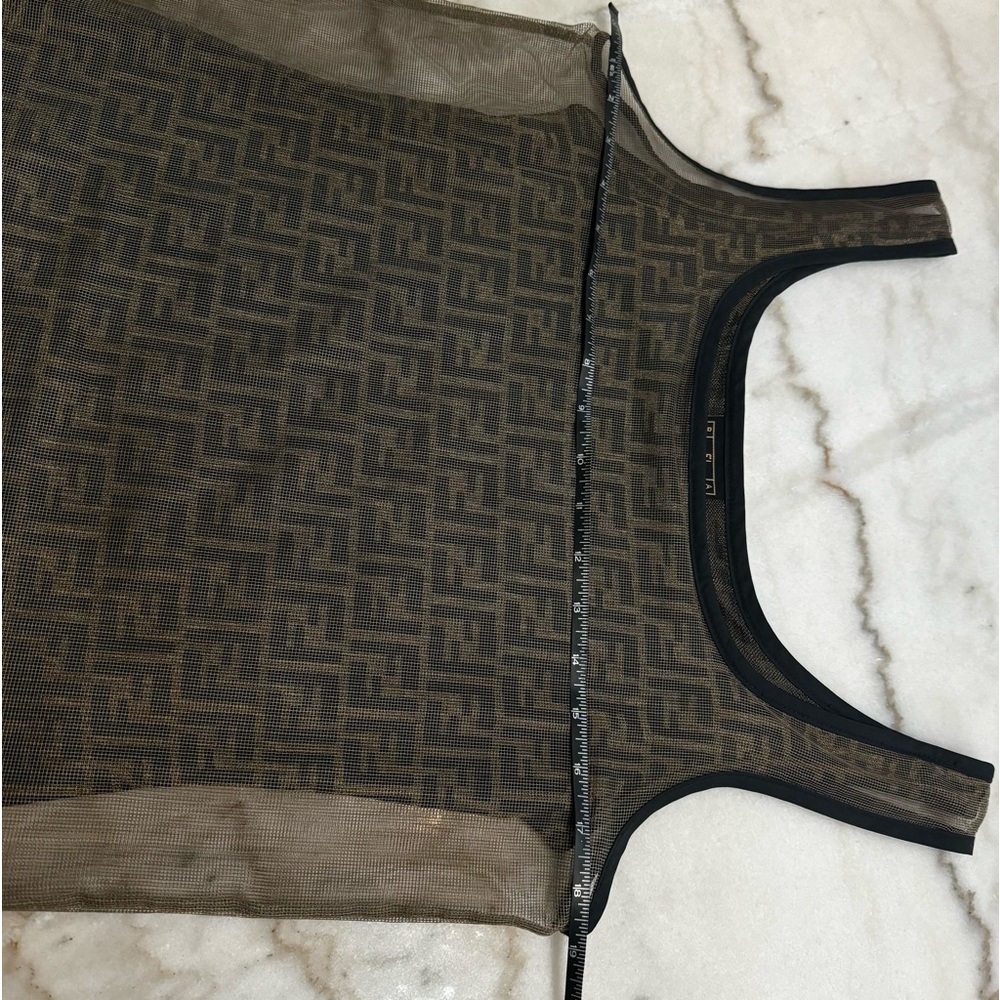 Vintage 90’s Fendi Mesh Overlay Logo Tank - Picture 11 of 13
